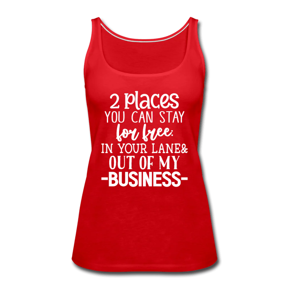 2 Places to Stay for Free Funny Tank Top - Image 3