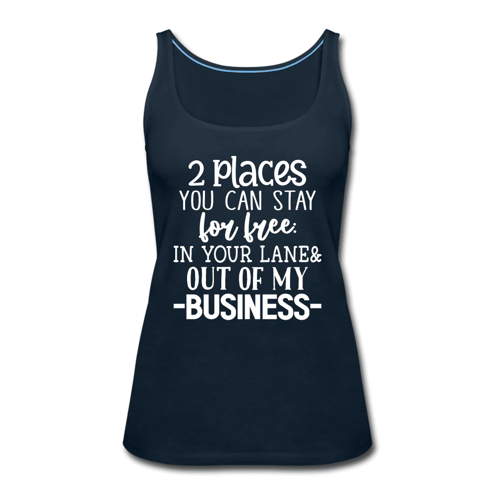 2 Places to Stay for Free Funny Tank Top - Image 4