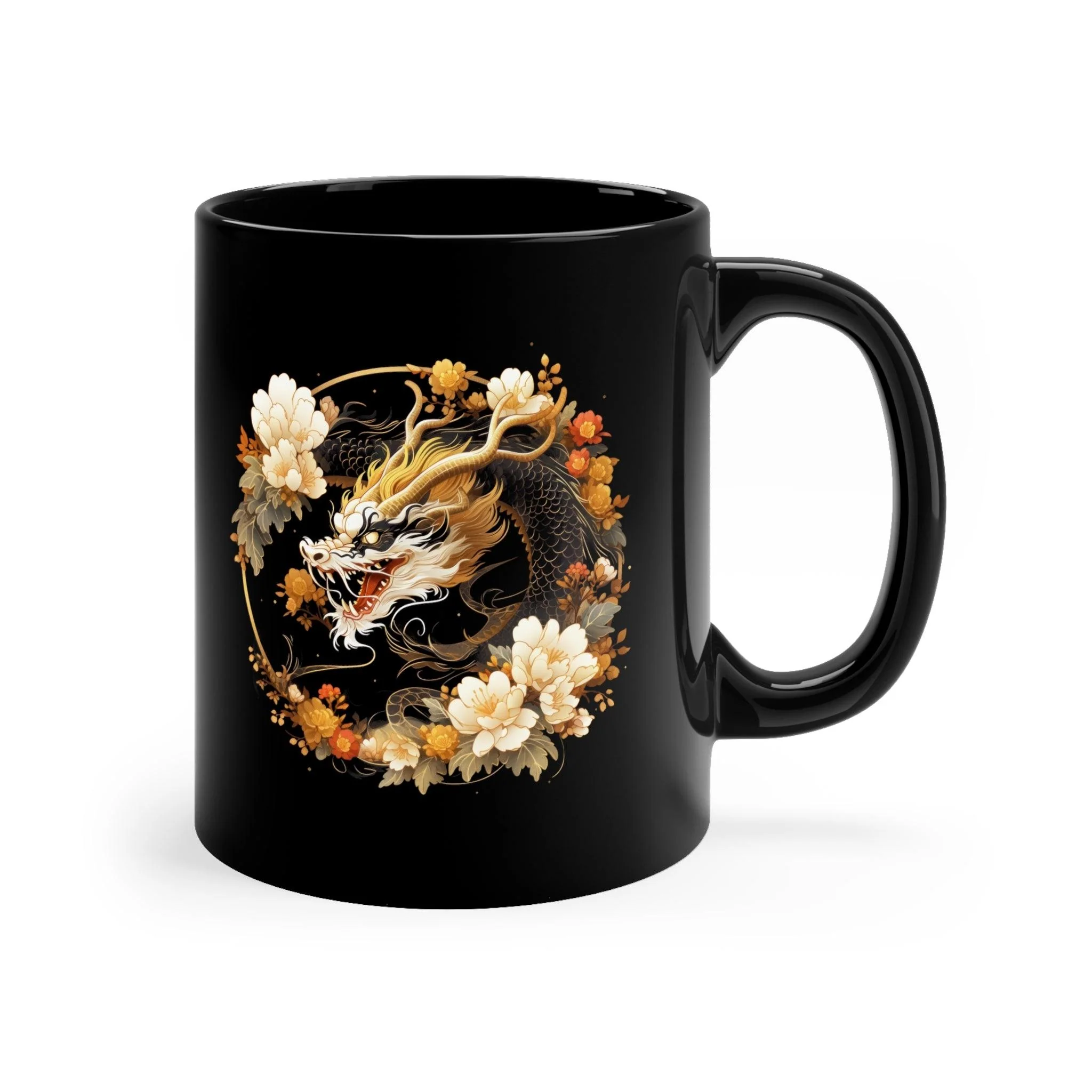 Ancient Dragon Spirit 11oz Black Mug