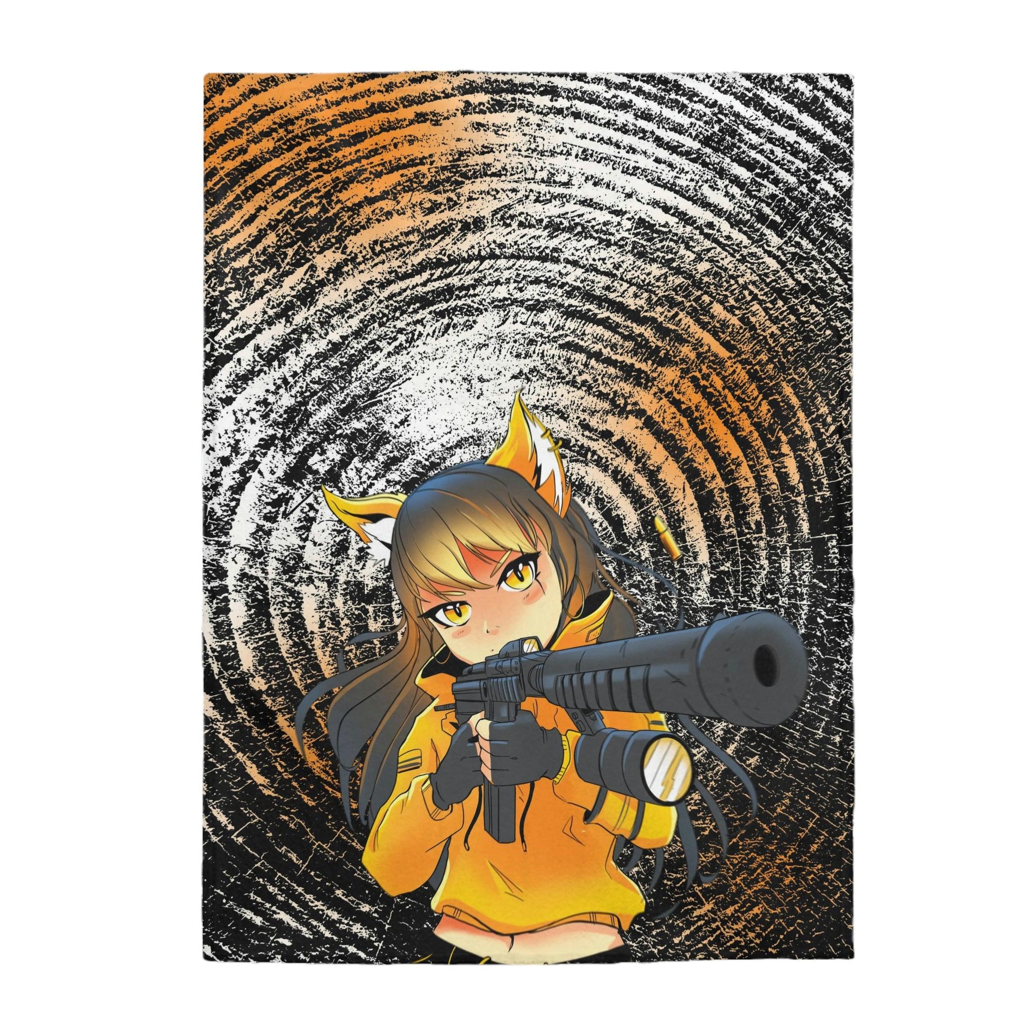 Anime Army Fox Girl Anime Blanket - Image 6