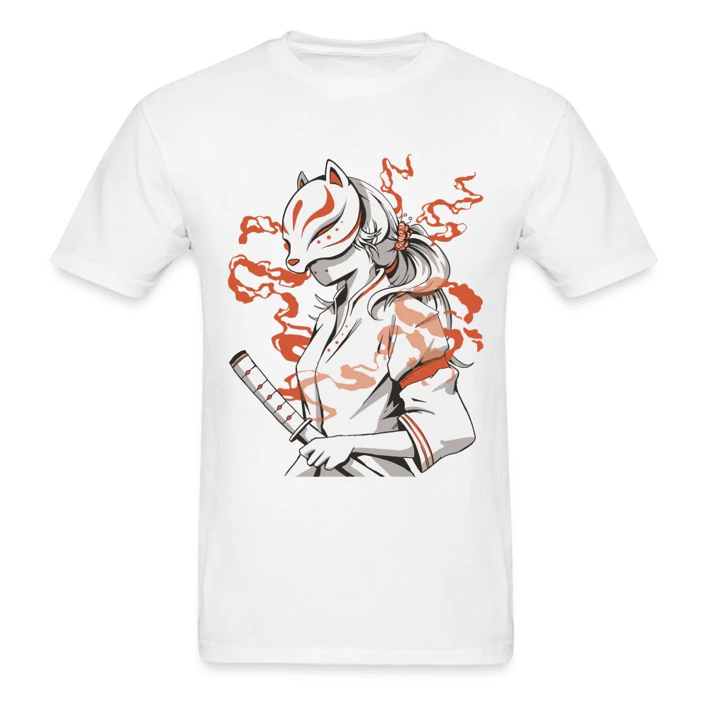 Anime Kitsune Ghost Samurai T-Shirt - Image 3