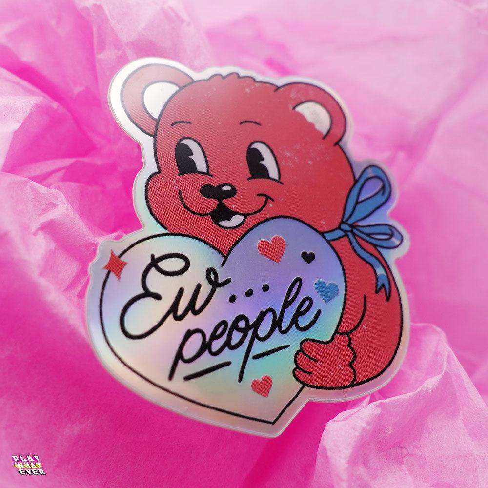 Anti-Valentine Bear Waterproof Vinyl Sticker - Image 7