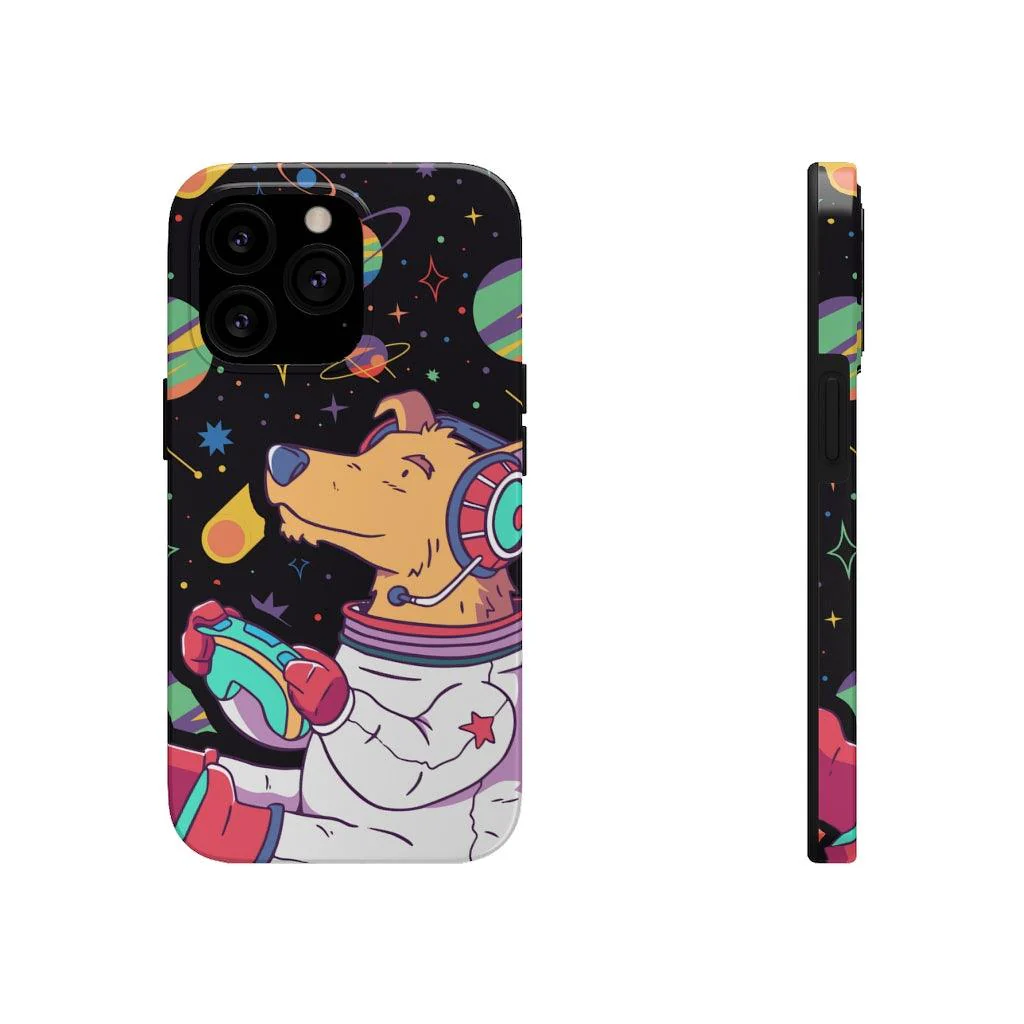 Astronaut Pup Gamer Tough Phone Case - Image 3