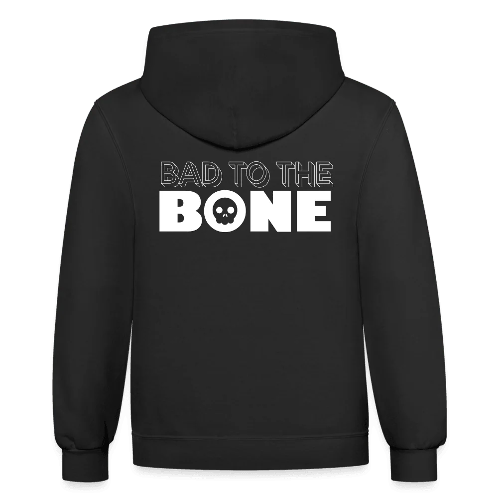 Bad to the Bone Contrast Hoodie - Image 2