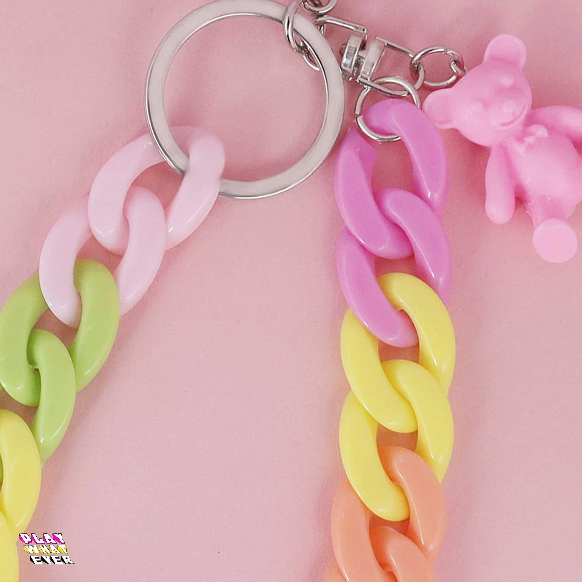 Bear Charm Multicolor Chain Keychain - Image 3