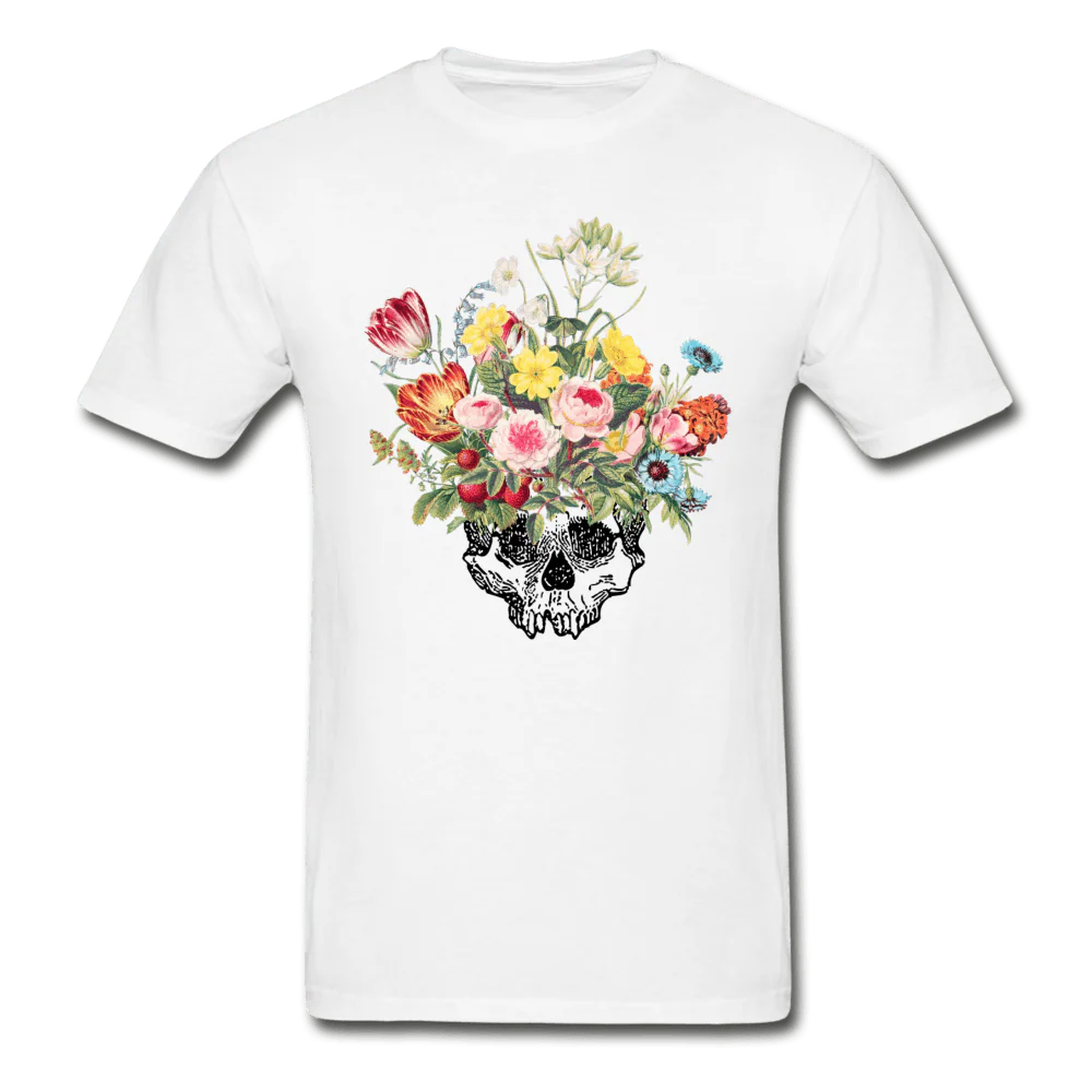 Beautiful Death Flowers & Skull Ultra Cotton T-Shirt
