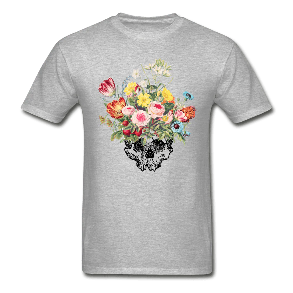 Beautiful Death Flowers & Skull Ultra Cotton T-Shirt - Image 3