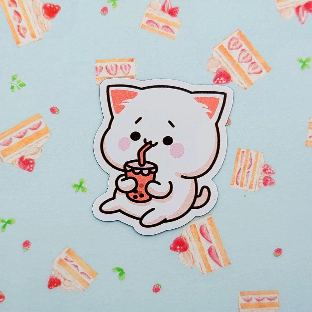 Bubble Tea Boba Cat Magnet - Image 2