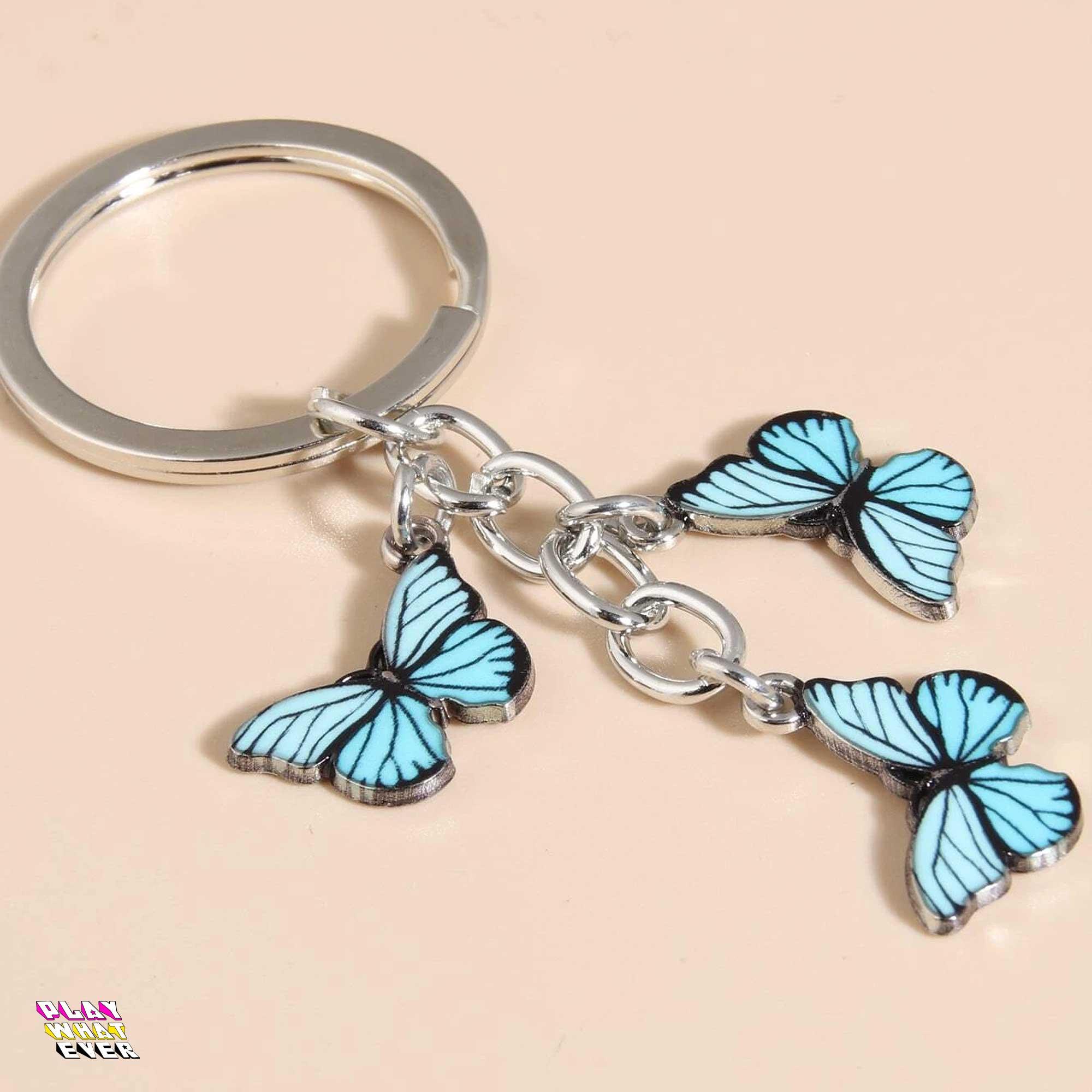 Butterfly Garden Blue Azure Keychain - Image 2