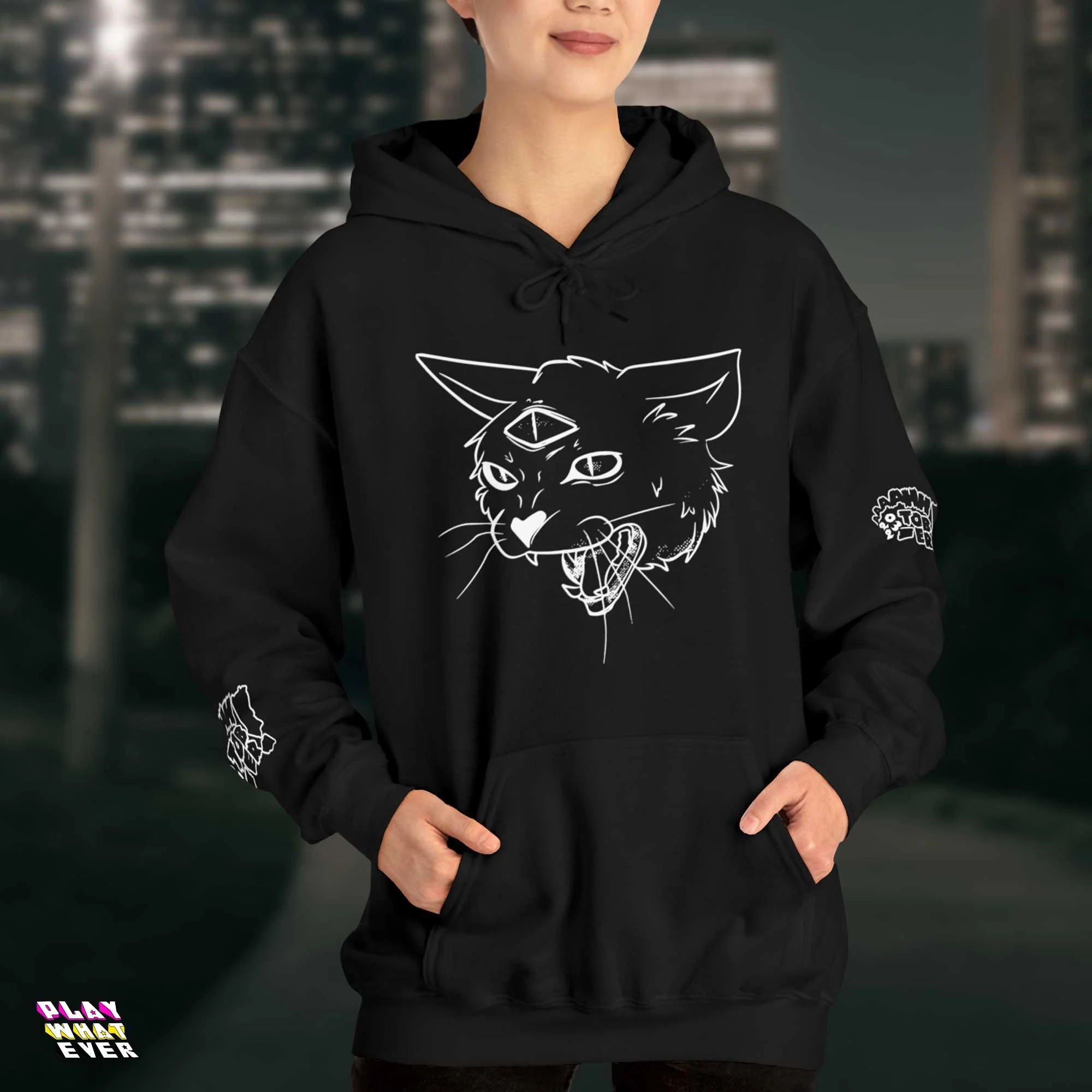 Cat Eye Demon Cat Unisex Hoodie - Image 3