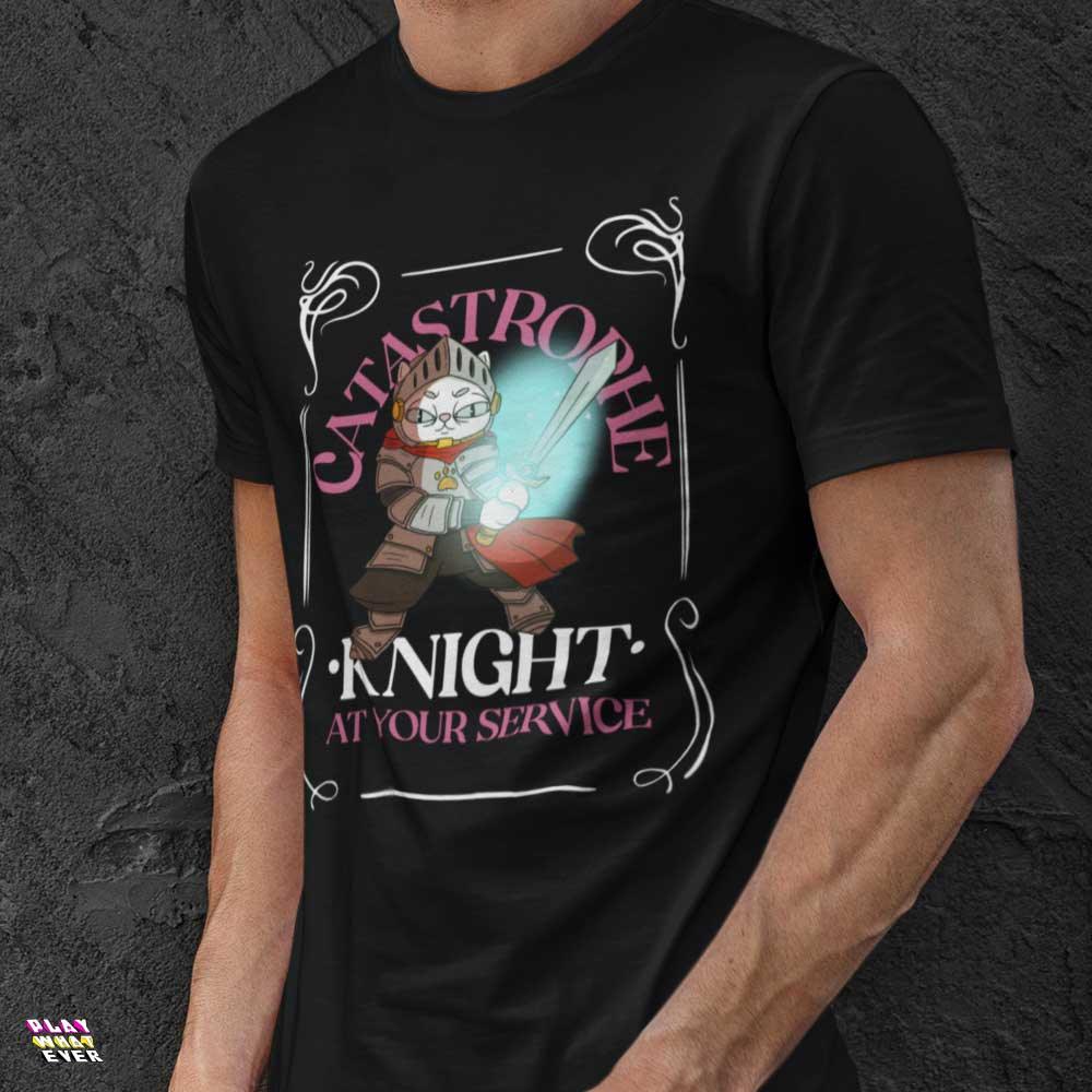 Catastrophe Knight At Your Service Cat Knight Shirt - Image 2