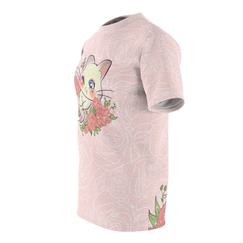 Cats and Roses Have Me Smiling Unisex AOP Tee - Image 6