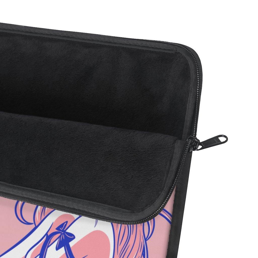 Cute Pink Anime Girl and Cat Laptop Sleeve - Image 3