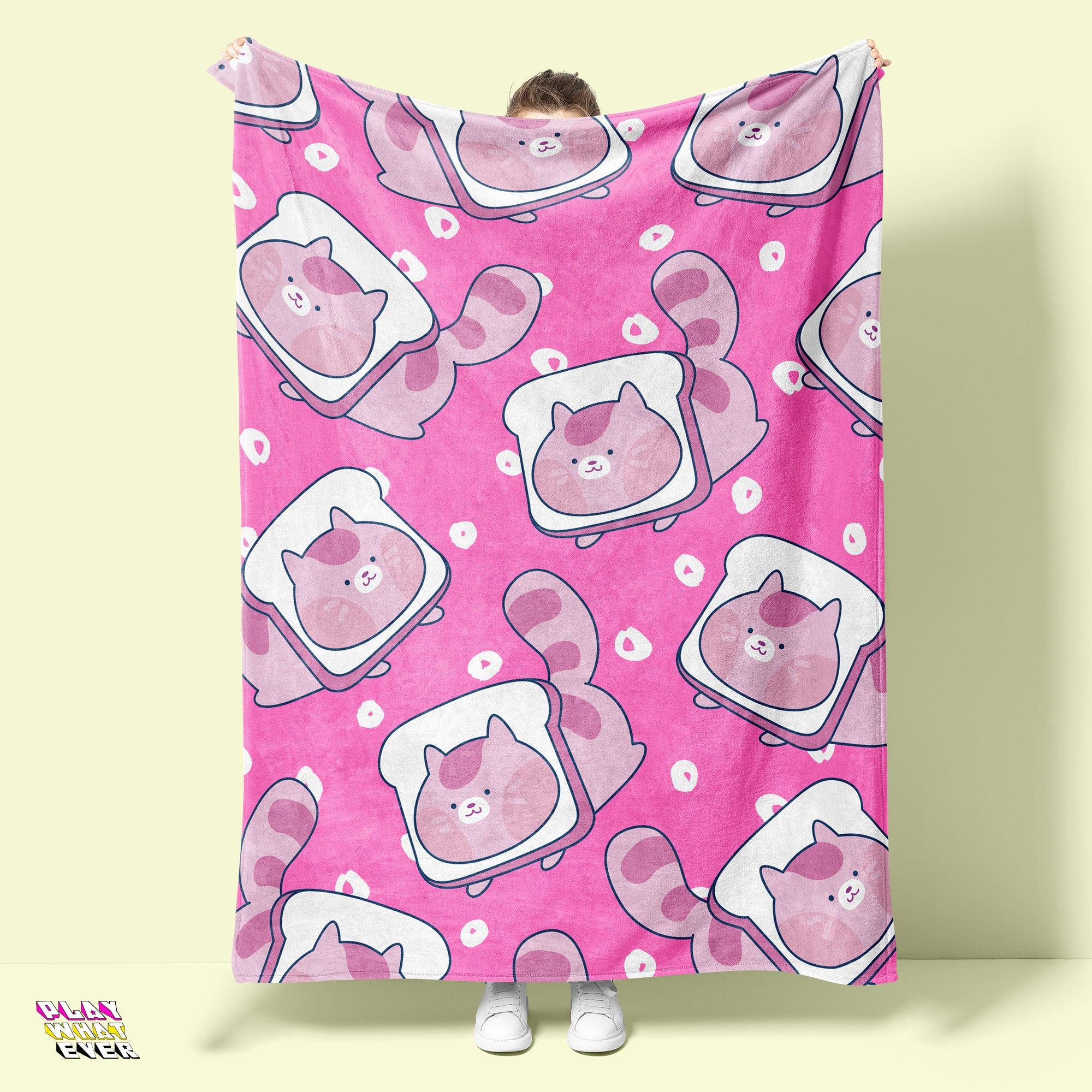 Cute Toast Kitten Velveteen Plush Blanket