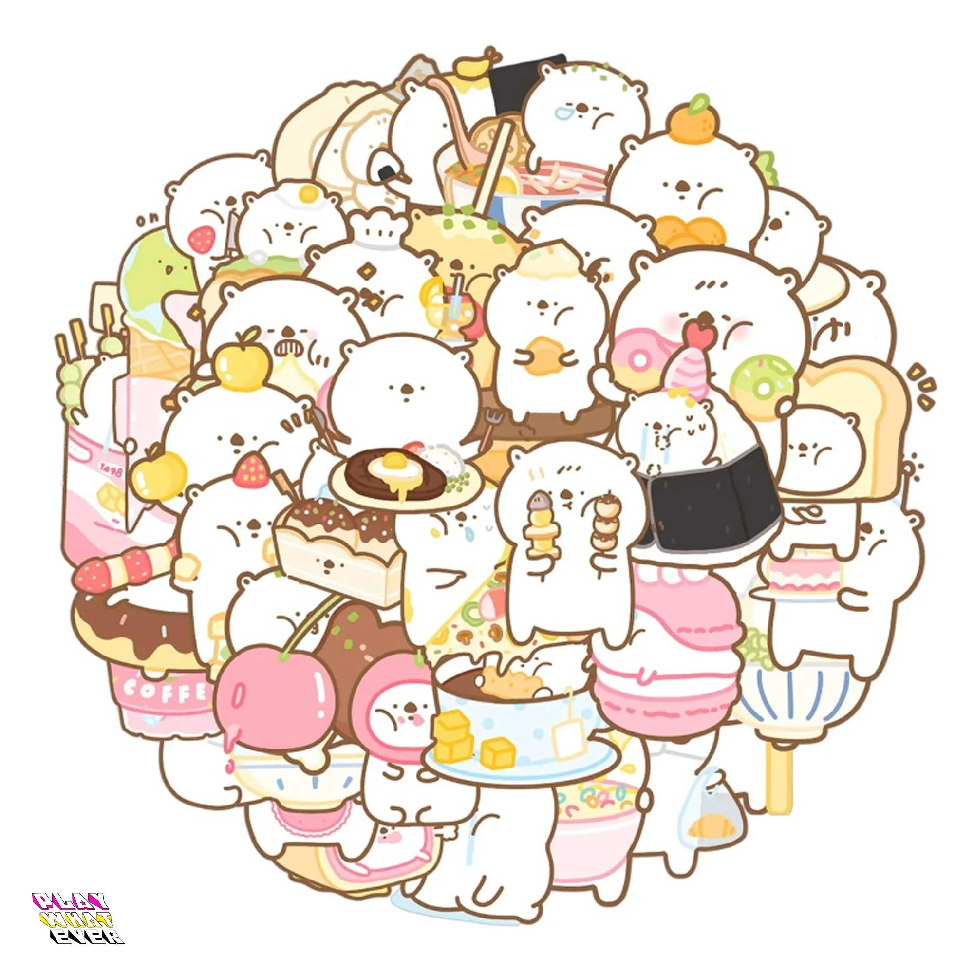 Cute White Polar Bear Loves to Eat Assorted Stickers - Image 4