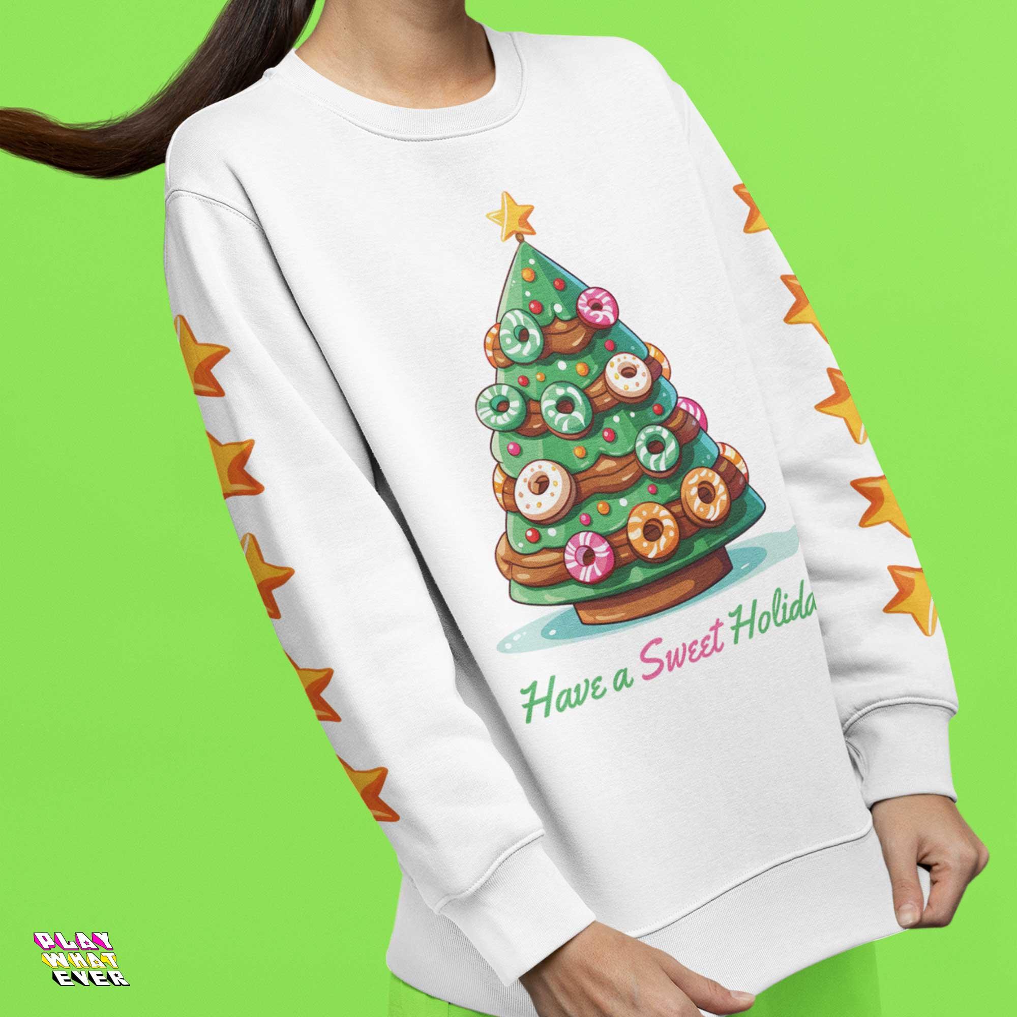 Donut Christmas Tree Holiday Sweatshirt - Image 3