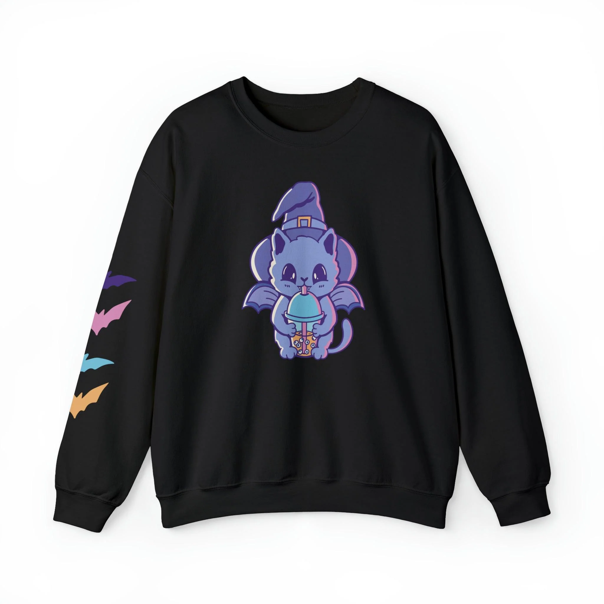 Eyeball Bubble Tea Witch Cat Sweatshirt - Image 8