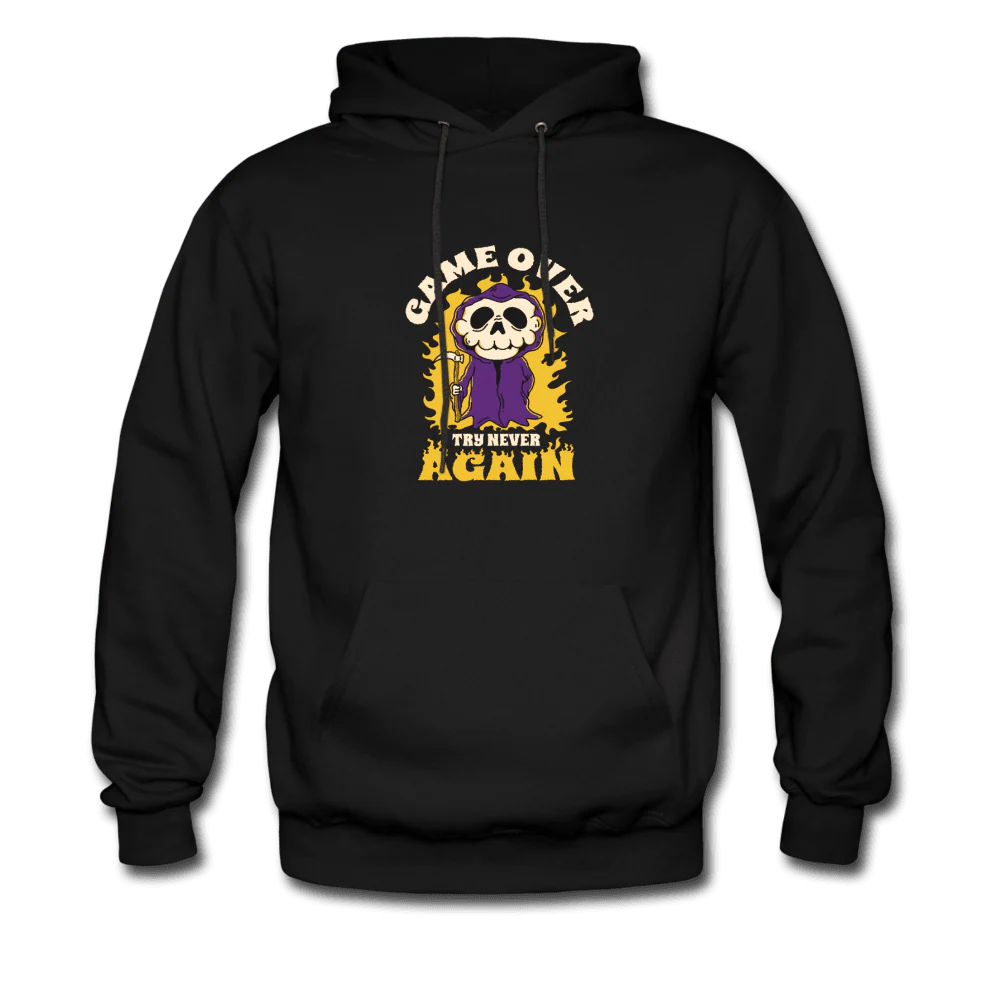 Game Over Try Never Again Skull Reaper Unisex Hoodie