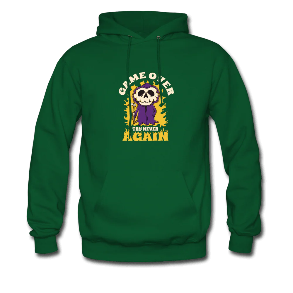 Game Over Try Never Again Skull Reaper Unisex Hoodie - Image 4