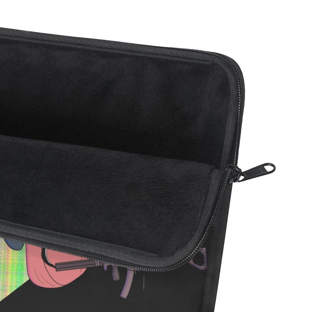 Gunslinger Anime Girl Retro Plaid Laptop Sleeve - Image 3