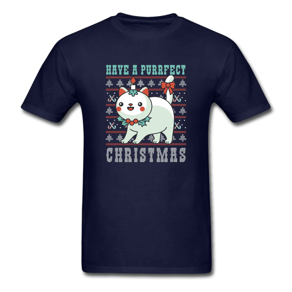 Have a Purffect Christmas Cute Cat T-Shirt - Image 3