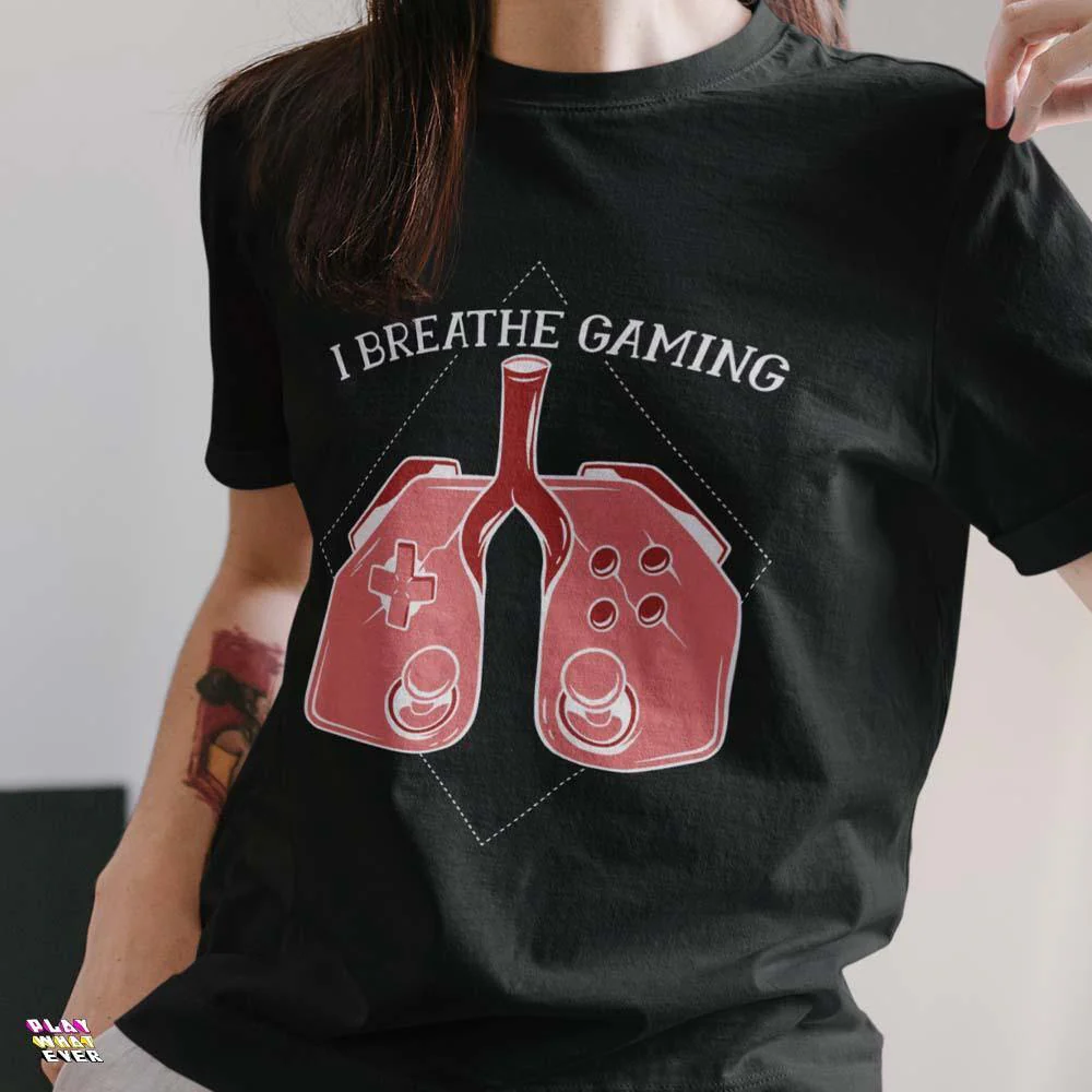 I Breathe Gaming Controller Lungs Unisex T-Shirt - Image 2