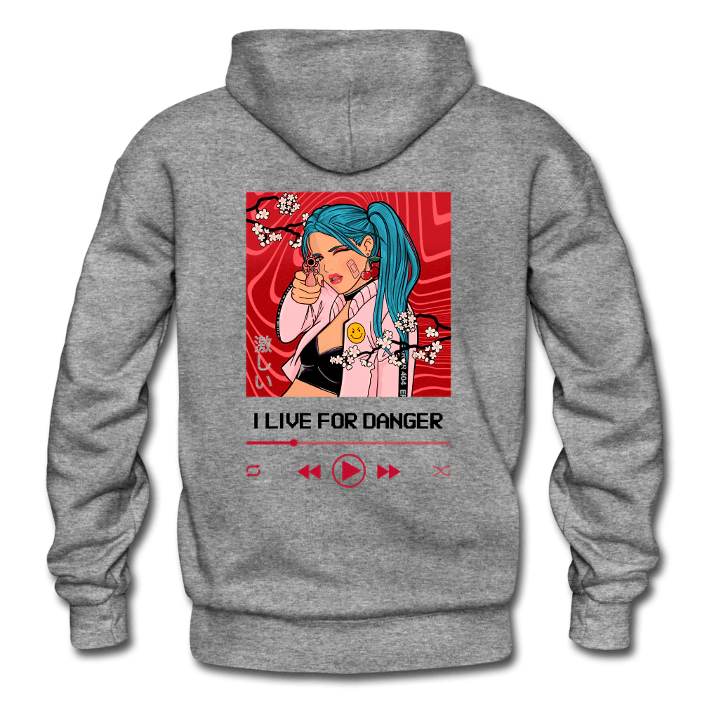 I Live for Danger Anime Girl Hoodie - Image 3