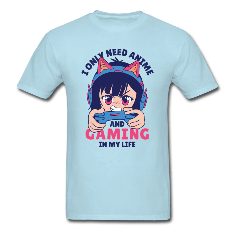I Only Need Anime and Gaming Anime Gamer Unisex T-Shirt - Image 5