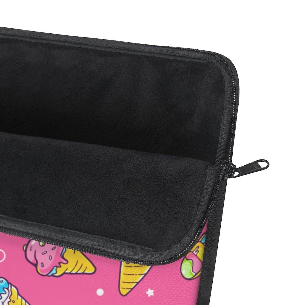 It's Ice Cream Time Cute Pink Laptop Sleeve - Image 3