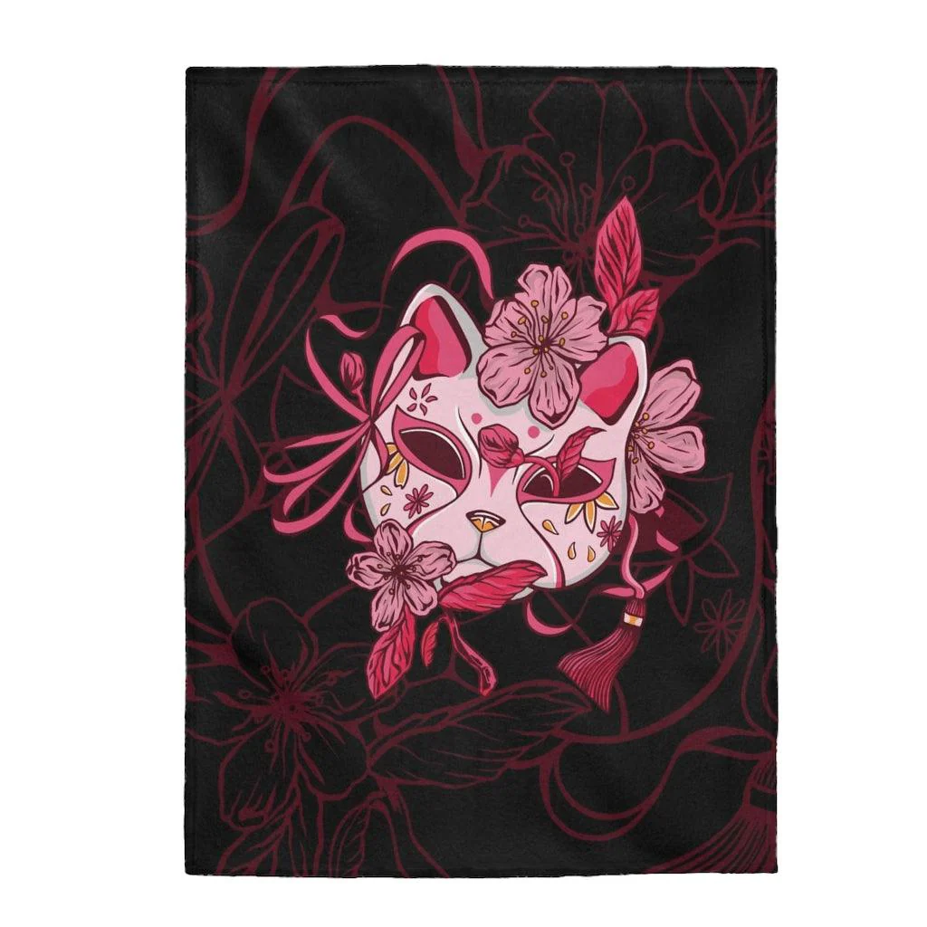 Japanese Cat Mask Anime Blanket - Image 7