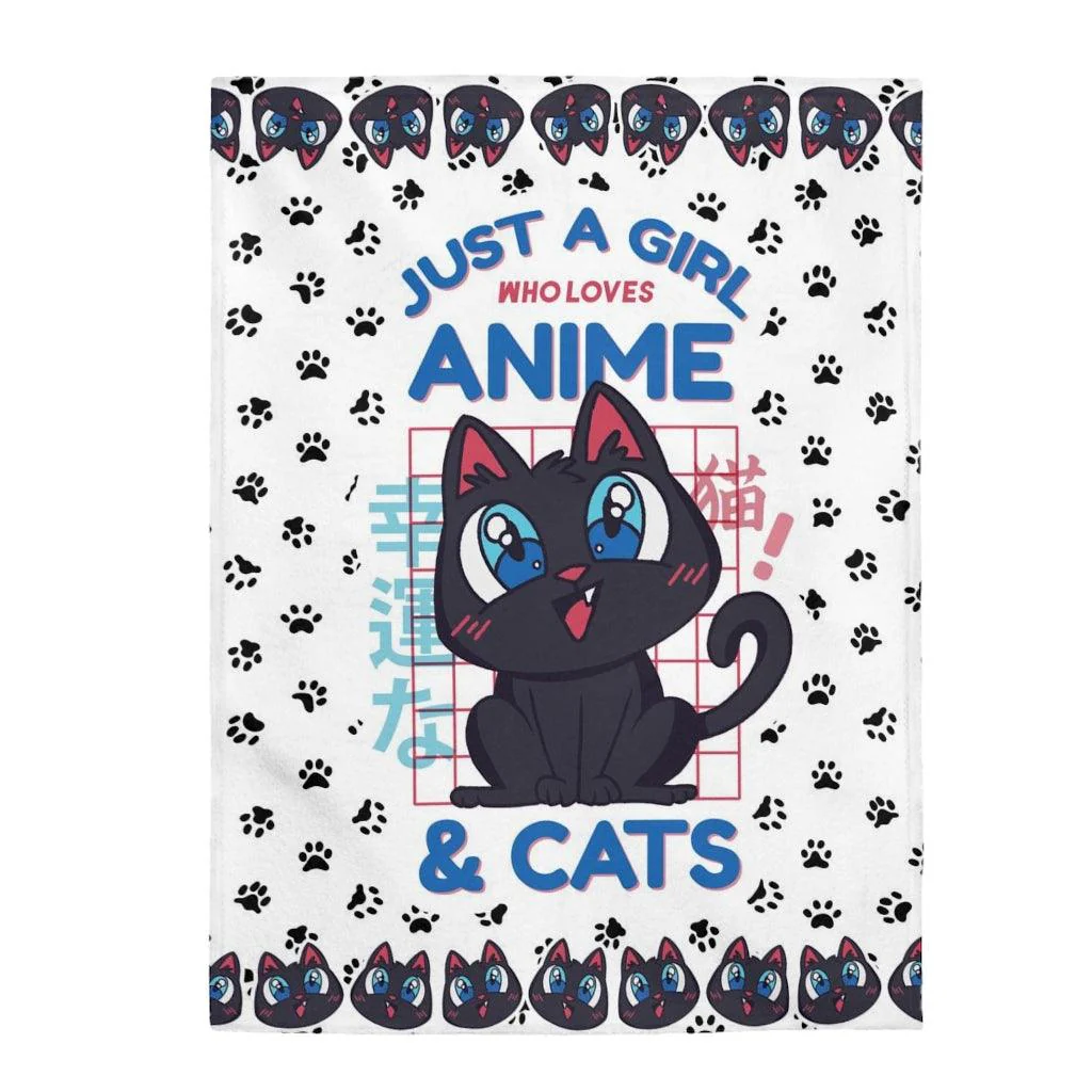 Just a Girl That Loves Anime & Cats Blanket - Image 5