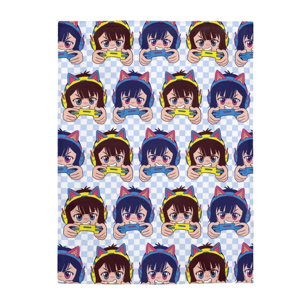 Kawaii Gamer Girl Cat Headphones Blanket - Image 5