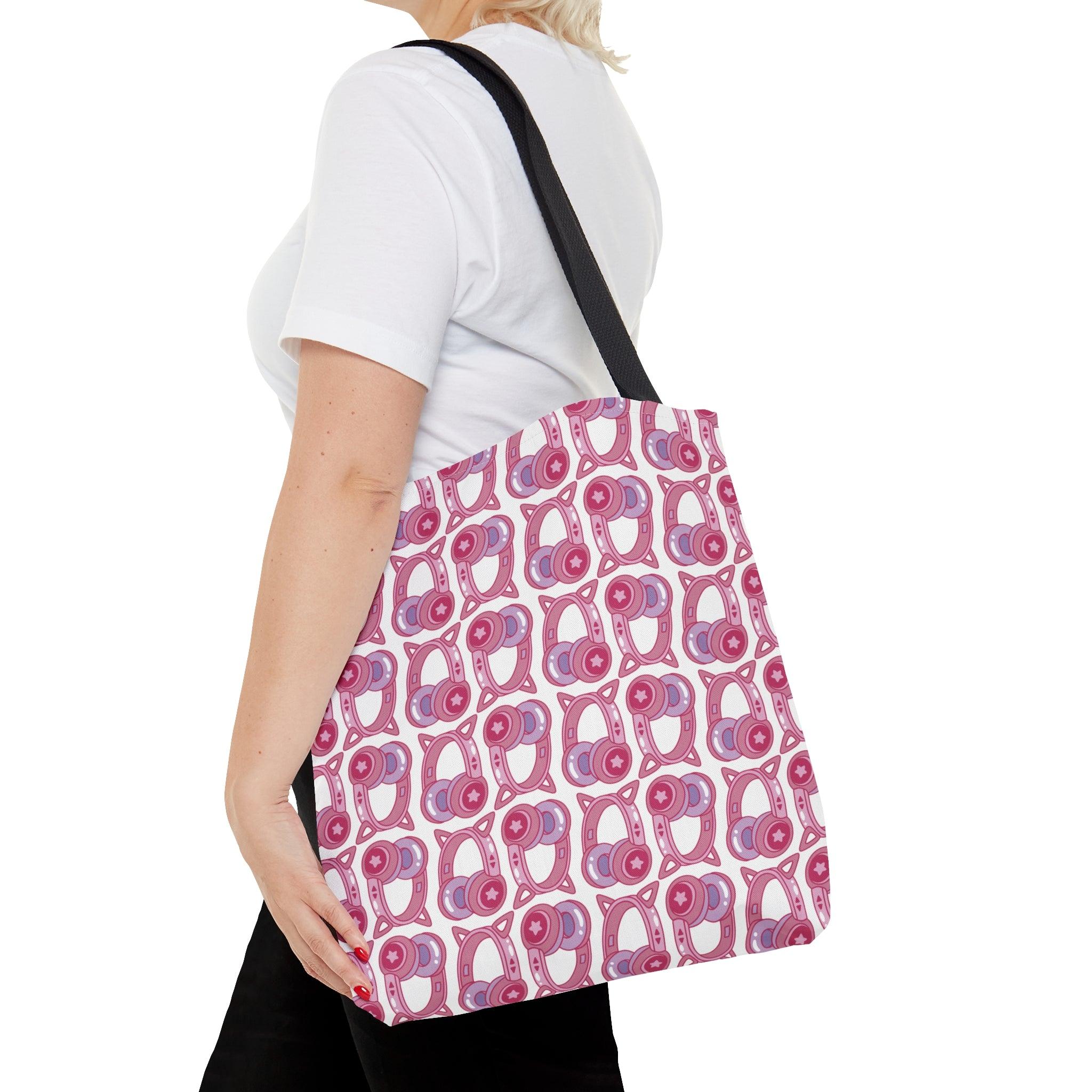 Kawaii Star Headset Patterned Tote Bag - Image 4