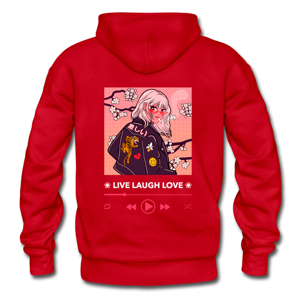 Live, Laugh, Love Sakura Anime Girl Hoodie - Image 2