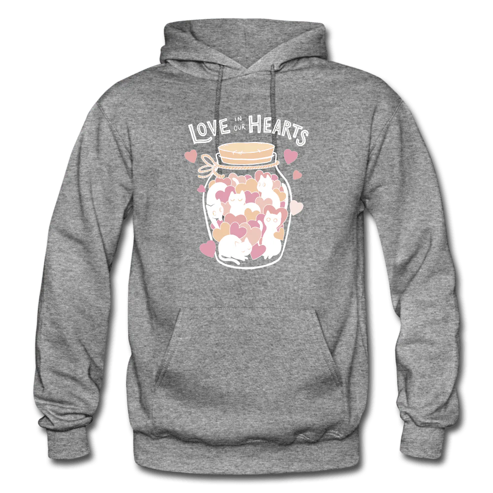 Love in Our Hearts Cute Cat Jar Hoodie - Image 3