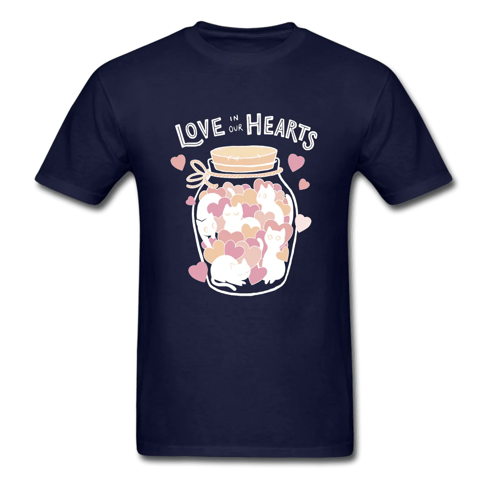 Love in Our Hearts Cute Cat Jar T-Shirt - Image 3