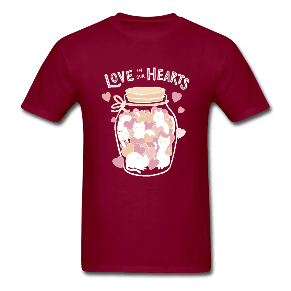 Love in Our Hearts Cute Cat Jar T-Shirt - Image 4