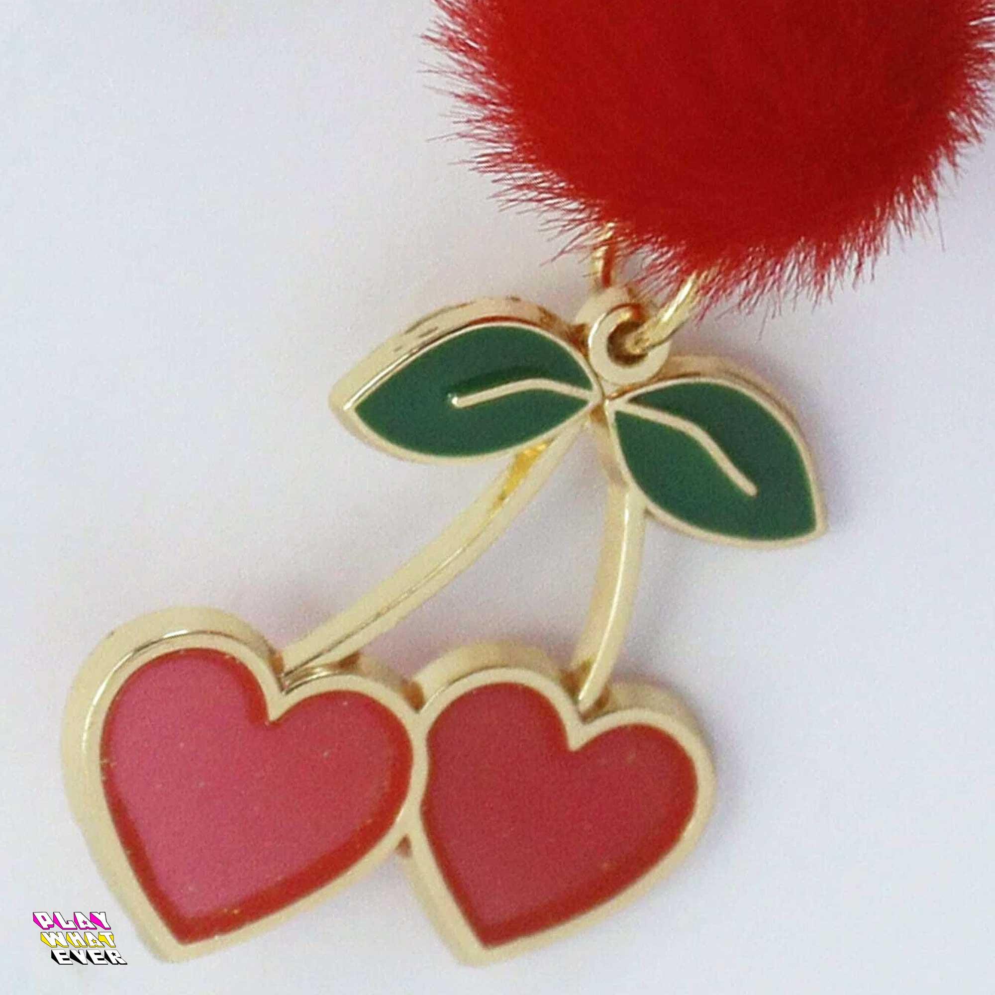 Love Me Mon Cheri Red Pompom Keychain - Image 2