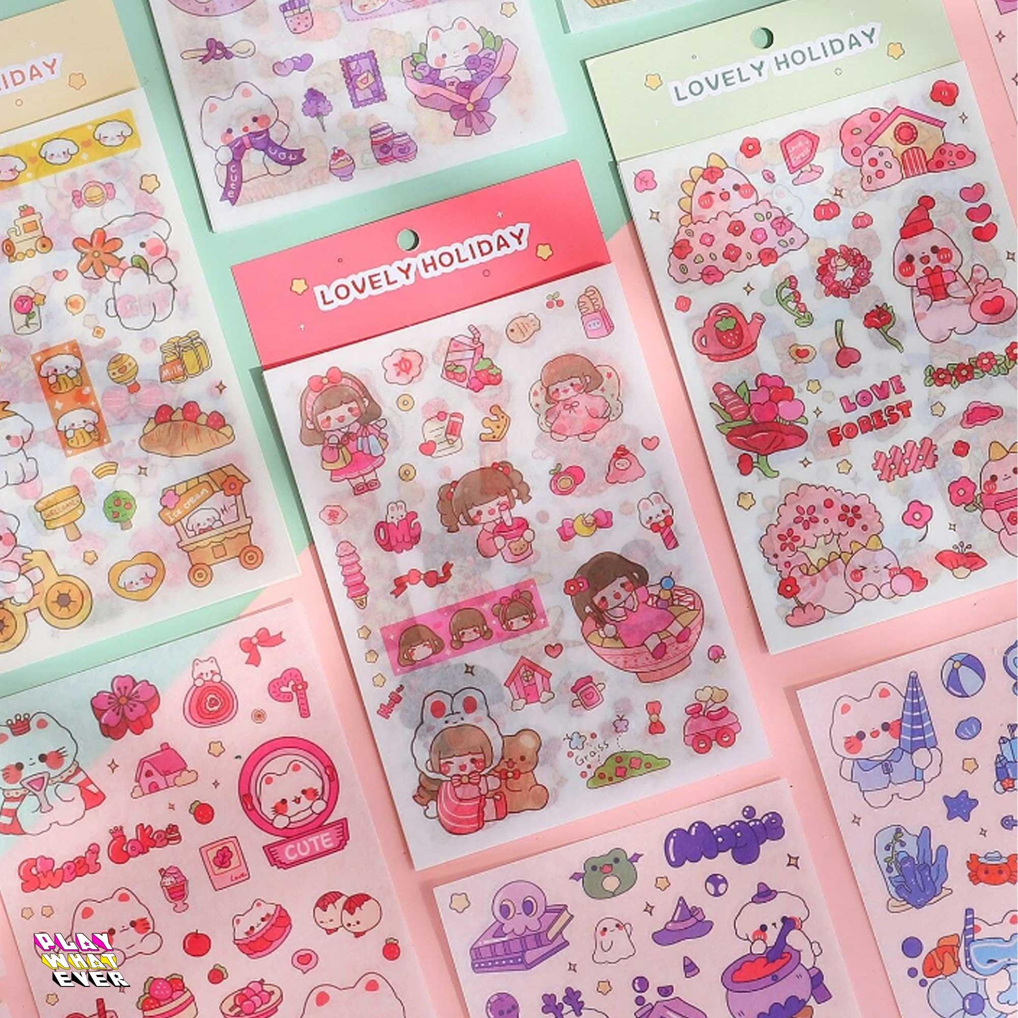 Lovely Holiday Cute Fun Together Washi Sticker Sheets (4PK) - Image 5