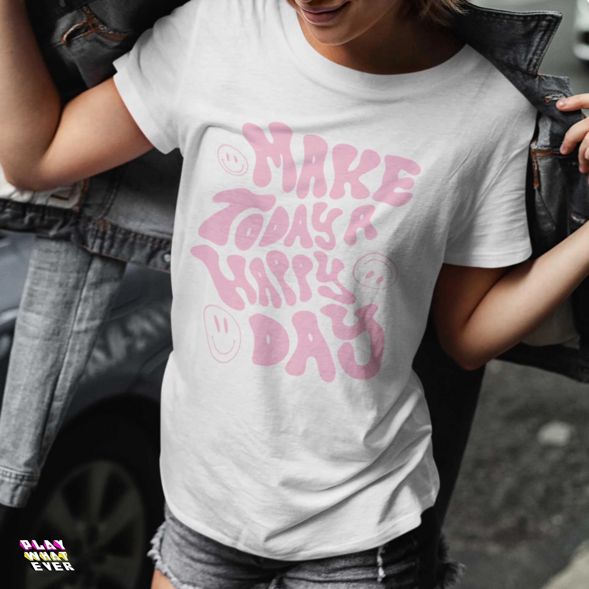 Make Today a Happy Day Smiley Face T-Shirt - Image 4