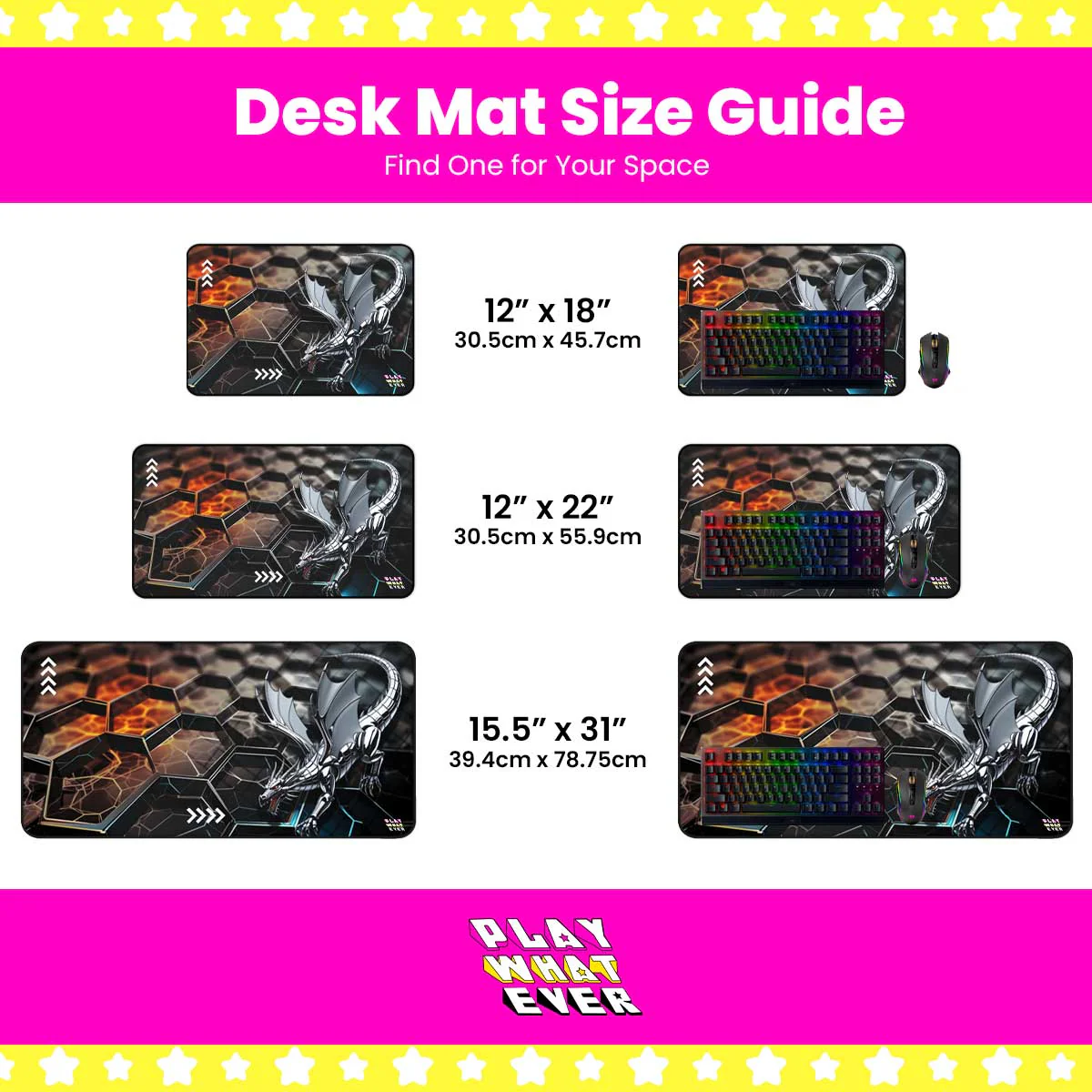 Metal Dragon Gaming Desk Mat – XL Hexagon Matrix Mouse Pad for Gamers - Image 4