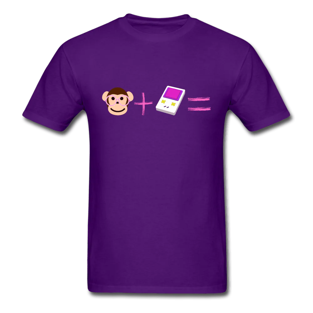 Monkey + Game Boy Equals Unisex T-Shirt - Image 4