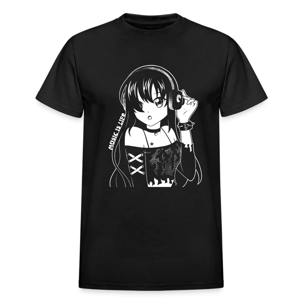 Music Is Life Anime Goth T-Shirt