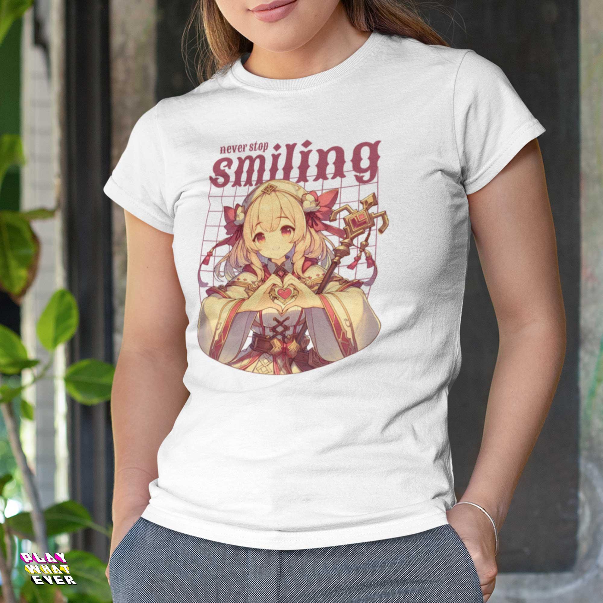 Never Stop Smiling Anime RPG Cleric Unisex Shirt - Image 2
