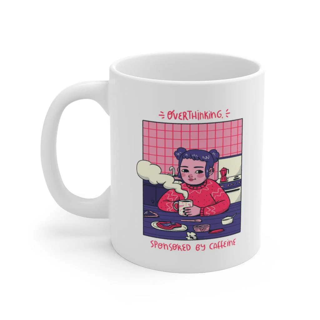Overthinking Cute Girl Ceramic Mug - Image 7