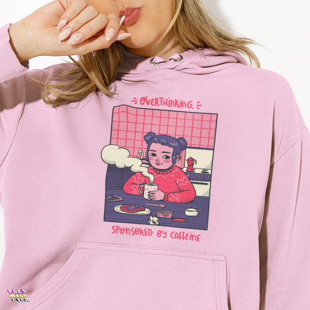 Overthinking Sponsored By Caffeine Cute Hoodie - Image 2
