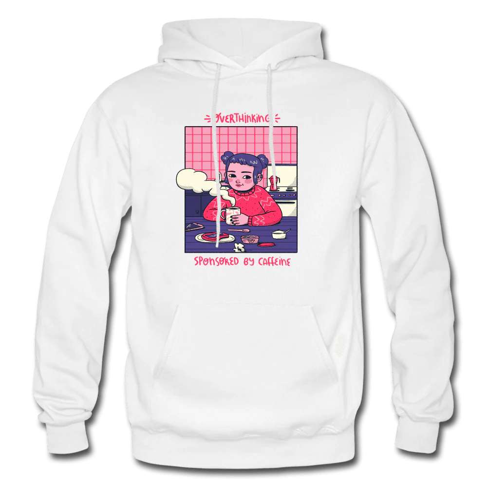 Overthinking Sponsored By Caffeine Cute Hoodie - Image 4