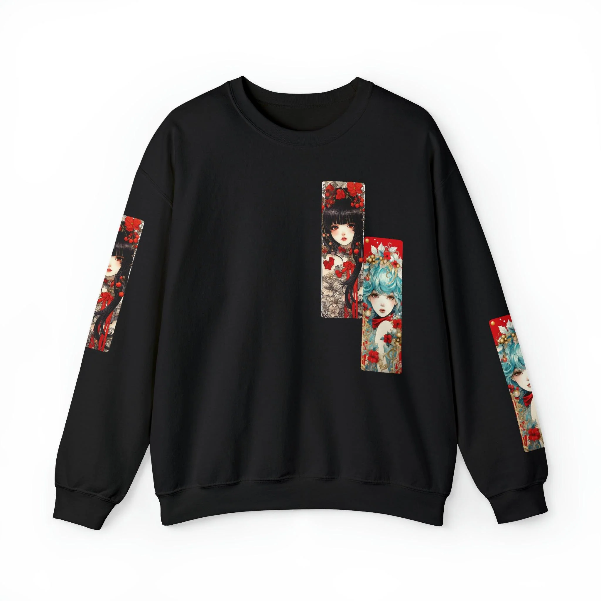 Patchwork Beautiful Maidens of the Holidays Anime Sweatshirt - Image 4