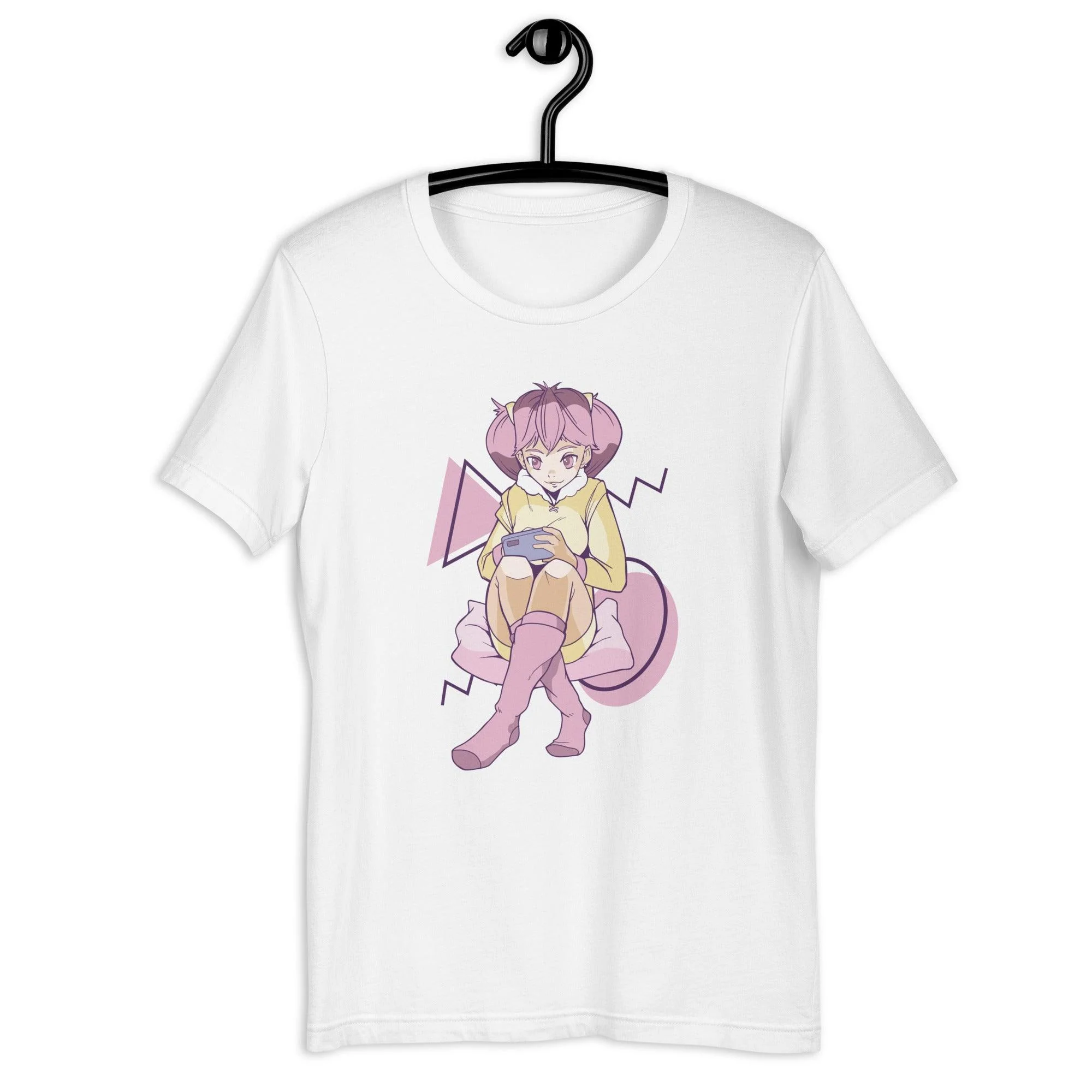Pink Anime Girl Mobile Gaming Gamer T-Shirt