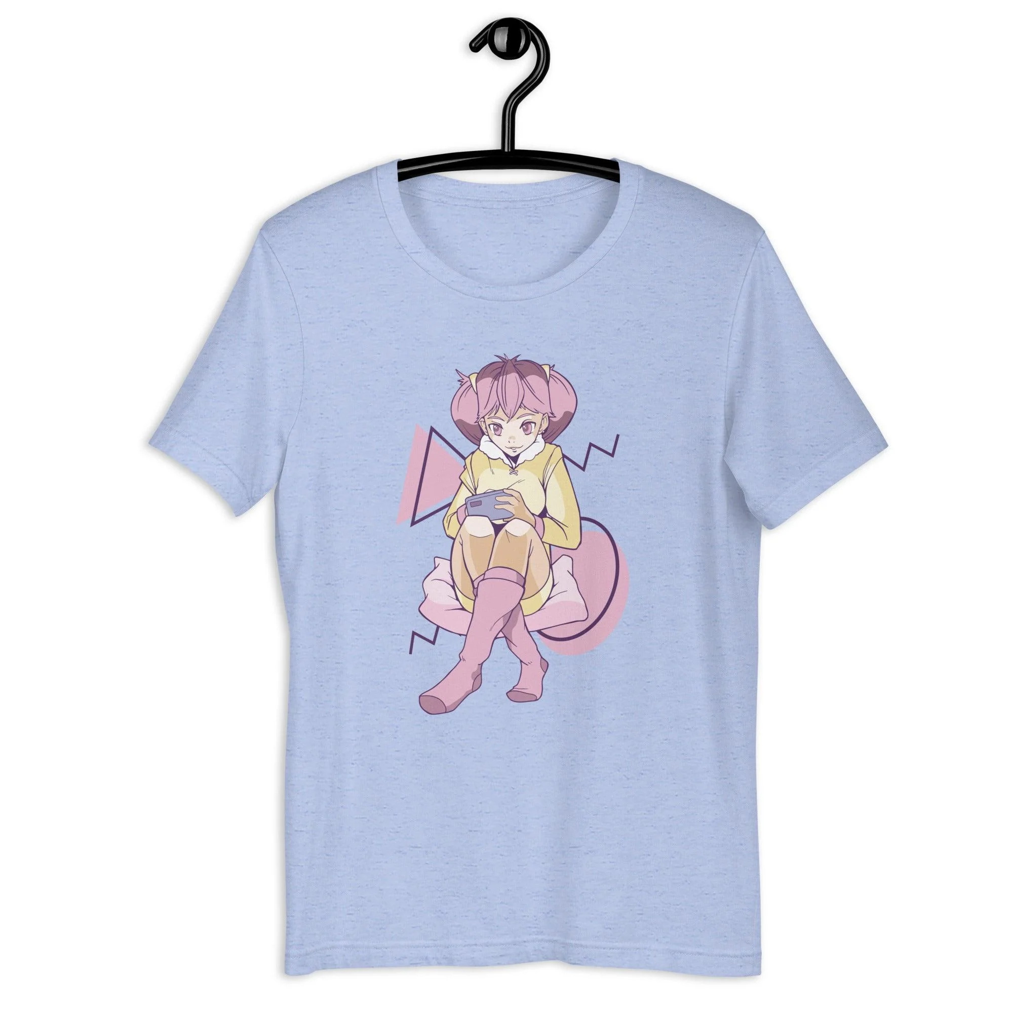 Pink Anime Girl Mobile Gaming Gamer T-Shirt - Image 5